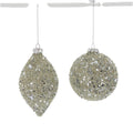 4IN Glass Jewel Ball Drop Ornament (BALL ONLY), Platinum