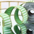 1.5" GRASS GREEN STRIPE WITH GREEN DUPION BACK RIBBON 5YD