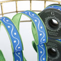 1" DIGITAL PRINT ON DUPION WITH LT GREEN DUPION BACK RIBBON