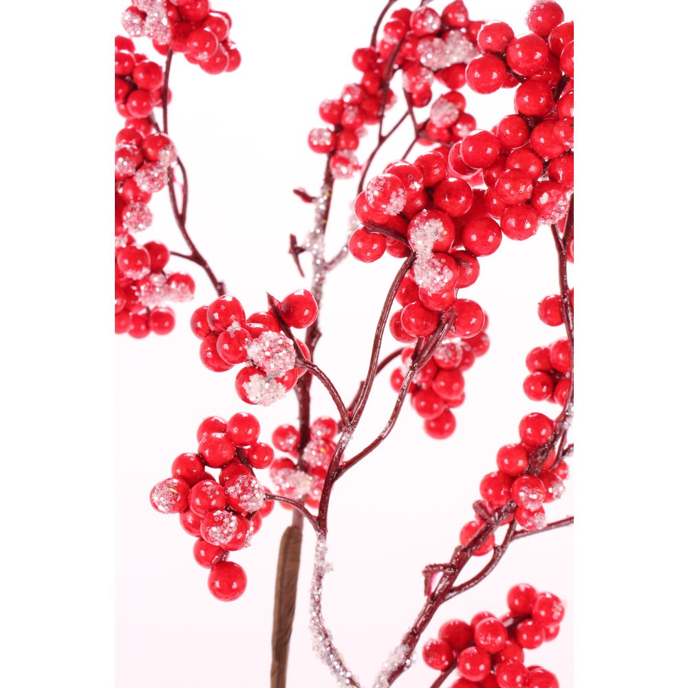 30IN Snow Berry Spray, Red
