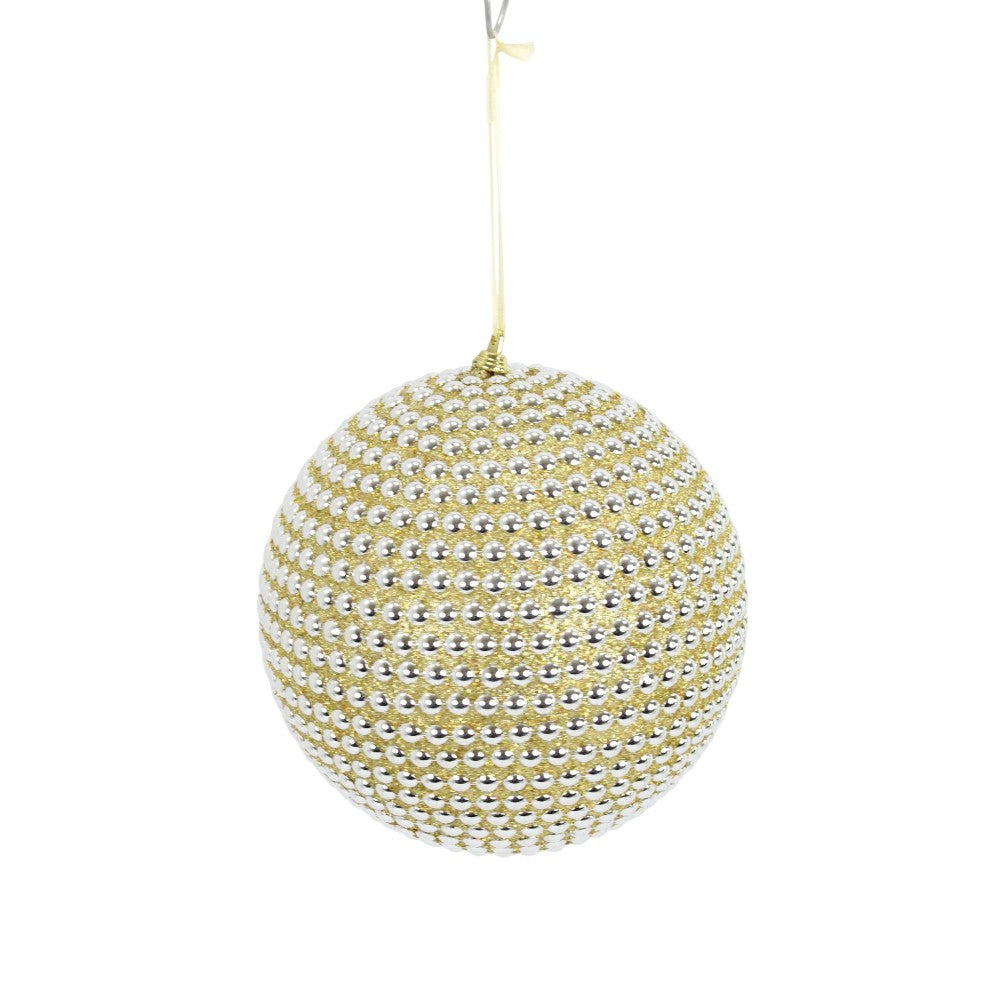 8IN Jewel Ball Ornament, Platinum Champagne