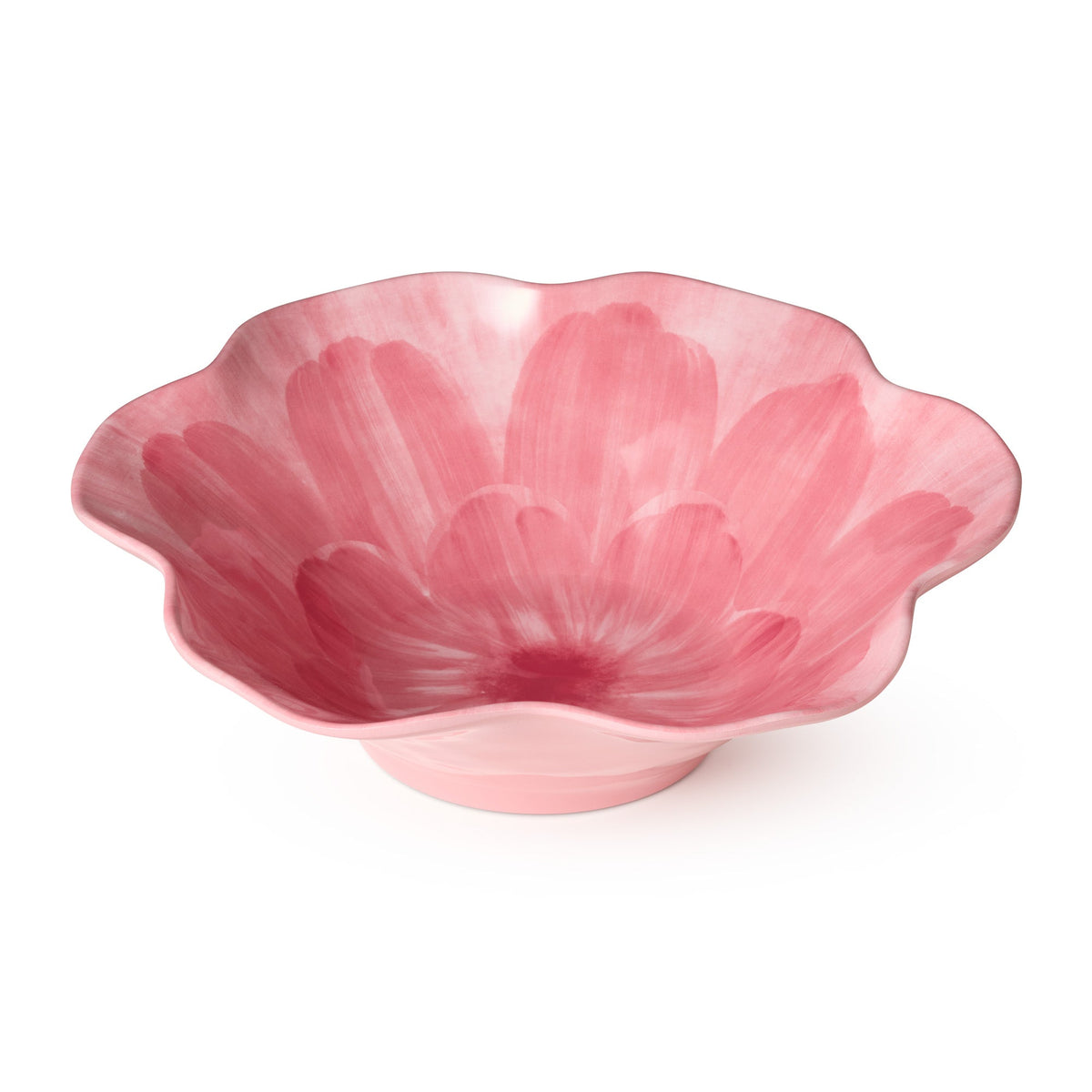 Wildflower Pink 3-D Floral Deep Bowl 14.5in