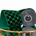 4"X5YD SEQUIN EMBROIDERED ON GREEN VELVET WITH GREEN TISSUE BACK