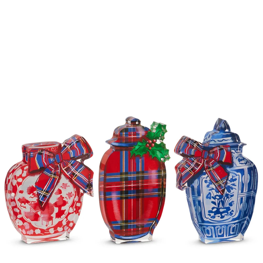6" Dressed in Plaid Chinoiserie Acrylic Cut Out (CENTER ONLY)