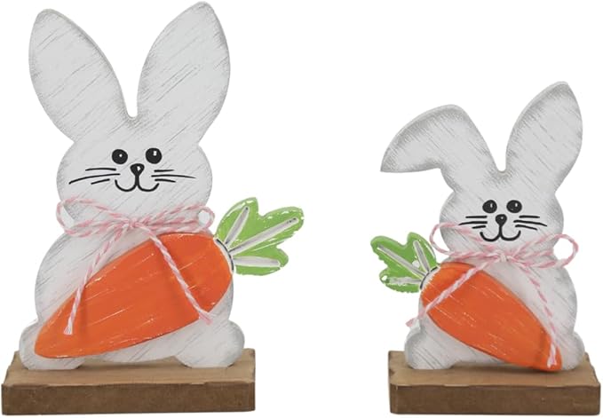 Wood Bunny w/ Carrot (SMALL ONLY