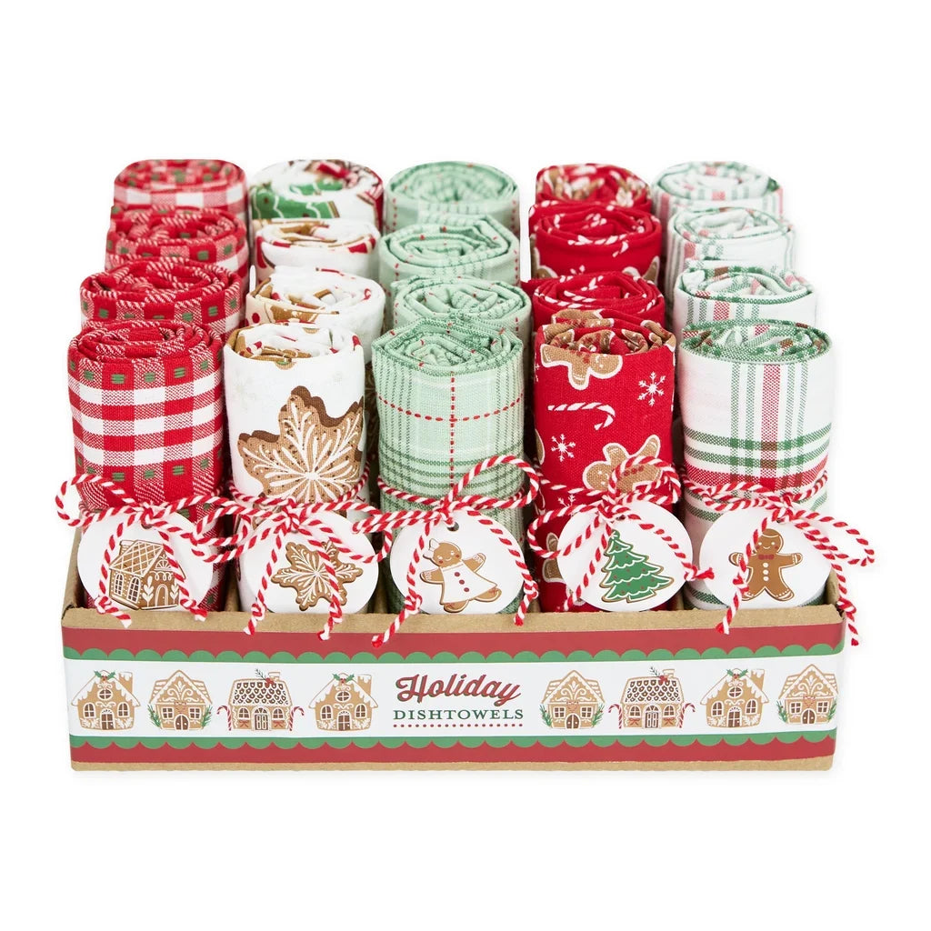Sugar and Spice Assorted Dishtowels(WHT GINGERBREAD ONLY)