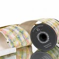 4"X5YD SPRING TWEED RIBBON WITH DUPION BACK