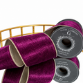 4" X 5 YDS PURP/GOLD VEL DUPION BACKED RIBBON