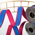 1" X 5 YD DIGITAL PRINT ON DUPION WITH FUCHSIA PINK DUPION BACK FUCHSIA EDGE RIBBON