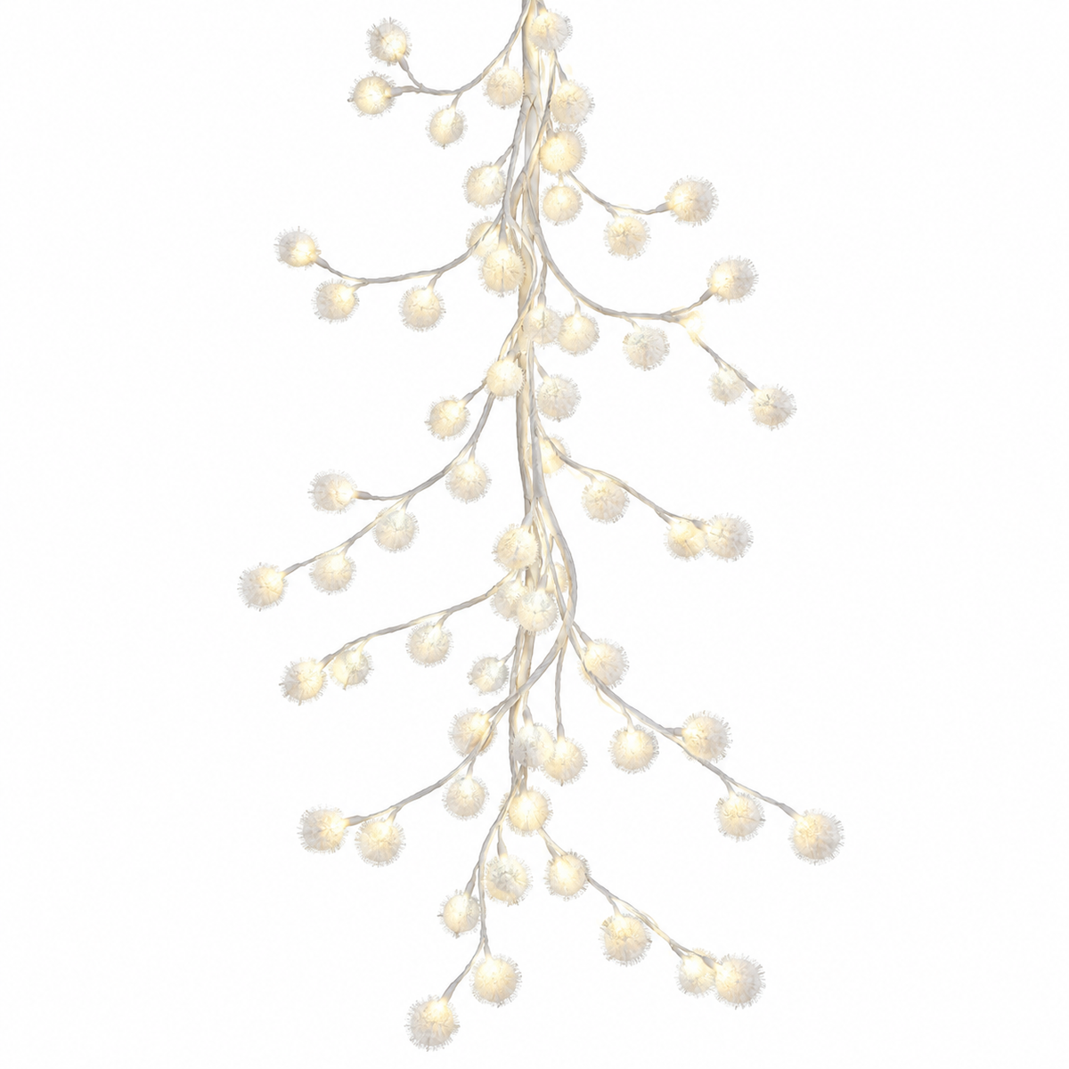 6FT Snow Ball Garland LED, White