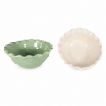 10" Round x 4"H Stoneware Bowl w Scalloped Edge WHITE ONLY