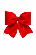 MEDIUM RED VELVET BOW WITH TIE  23"x15"