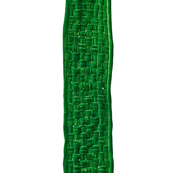 5"X3Y VELVET BRAIDED RIBBON-GRN